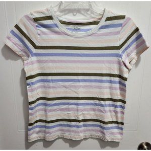 J. Crew Women's Essential Striped Tee Short Sleeve T-Shirt Multicolor Size Small